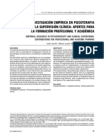 La Investigación Empírica en Psicoterapia y La Supervisión Clínica. Aportes para La Formación Profesional y Académica