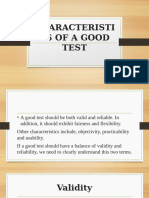 Characteristics of A Good Test