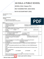 Half Yearly Accountancy 2024-25 XI