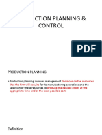 Production Planning - Control