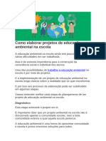 Como Elaborar Projetos de Educação Ambiental Na Escola