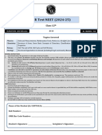 Partial AIR Test - Class-12th NEET (2024-25) - 20!10!2024 - Question Paper