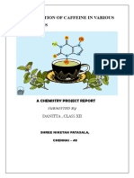 Determination of Caffeine in Various Tea Samples