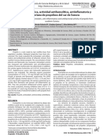 Composición Fenólica, Actividad Antihemolítica, Antiinflamatoria y Antibacteriana de Propóleos Del Sur de Sonora