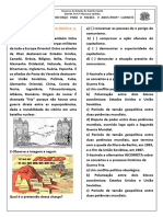 Terceira Atividade de Reforço para Paebes Guerra Fria 9 Anos