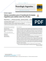 Neurología Argentina: Valores Normativos para El Cuestionario de Quejas Cognitivas para Adultos Entre 30 y 90 A Nos