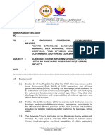 Draft Memorandum Circular Providing Guidelines On The Implementation of Talipapa Project