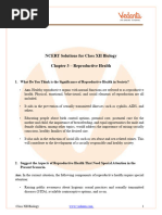 NCERT Solutions For Biology Chapter 3 Reproductive Health Class 12 PDF