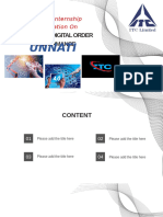 Summer Internship Presentation On: Improve Itc Digital Order Performance