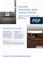 Summer Internship Adult Literacy Centre