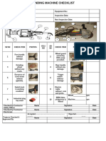 Grinding Machine Checklist