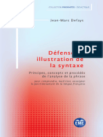 Défense Et Illustration de La Syntaxe Principes, Concepts Et Procédés de Lanalyse de La Phrase (Jean-Marc Defays) (Z-Library)