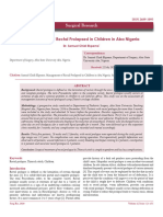 Management of Rectal Prolapsed in Children in Aba Nigeria