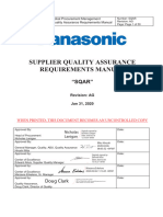 Panasonic Supplier Quality Assurance Requirements Manual