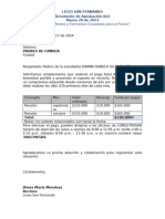 Carta para Padres Morosos Dos Meses - Profe - Mariana