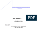 Projet: Note de Calcul - Reseaux Aep