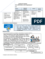 Sesión de Tutoría SOMOS DIFERENTES Y NOS RESPETAMOS