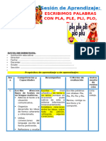 1° Sesión Día 4 Com Escribimos Palabras Con Pla, Ple, Pli, Plo, Plu