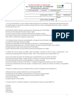 Recuperação História 9º Ano Segunda Guerra Mundial - 2º Bimestre