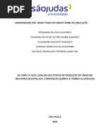 Projeto A3 - Da Vinha A Taça - Análise Das Etapas de Produção Do Vinho em Reatores de Batelada, Composição Química e Teores Alcoólicos