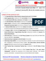 Important Weekly Current Affairs PDF 01 To 07 Oct 2024