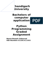 Chandigarh University Python Assignment Sem 4