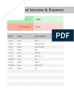 Excel Income and Expense Tracker Template