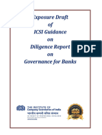 Exposure Draft of ICSI Guidance On Diligence Report On Governance For Banks