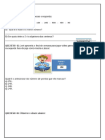 Avaliação de Matemática 3º Ano