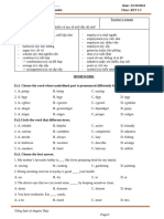 Homework Ex1. Choose The Word Whose Underlined Part Is Pronounced Differently From The Others