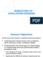 Topic 9 - Introduction To Evaluation Designs