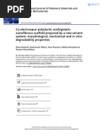 Co-Electrospun Poly Lactic Acid Gelatin Nanofibrous Scaffold Prepared by A New Solvent System Morphological Mechanical and in Vitro Degradability P