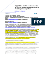 Section 167 (2) of The CR.P.C. For Statutory Bail Applicable in PMLA (AML) Cases - Maximum Period of Detention With Out Filing of Charge Sheet