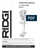 RIGID Operator's Manual 15in Drill Press