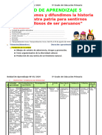 5° Grado Unidad de Aprendizaje 5 Agosto 2024