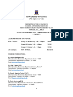 Economy of Ghana I 2021-2022 - Course Outline