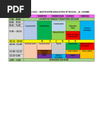 Horario de Refurzo Escolar 4° Grado