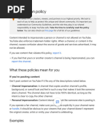 Impersonation Policy - YouTube Help