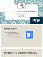 How To Write A Literature Review