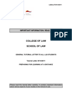 College of Law School of Law: Important Information: Read Now