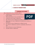 Unit - 3 Issue of Debentures: After Studying This Unit, You Would Be Able To