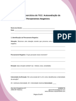 Ficha de Exercícios de TCC Autoavaliação de Pensamentos Negativos