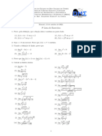 1 Lista de Exercícios - Cálculo Dif. e Integral I