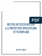 7 Recueil de Textes Relatif A La Protection Zoosanitaire Et Veterinaire Juin 2012.