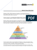 Maslows Theory of Basic Needs Handout