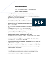 Magnets and Magnetism Summary and Notes