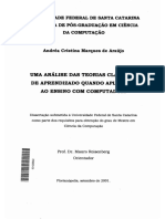 Uma Análise Das Teorias Clássicas de Aprendizado Quando Aplicadas Ao Ensino Com Computador