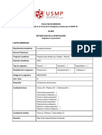 Sílabo - Metodología de La Investigación