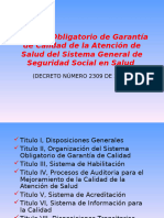 Presentacion, Sistema Obligatorio de Garantía de Calidad de L