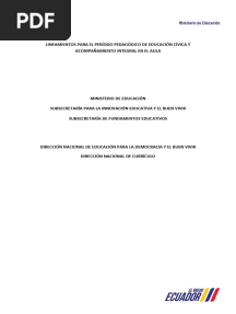 Anexo 2. Lineamientos para El Periodo Pedagógico de Cívica y Acompañamiento Integral en El Aula